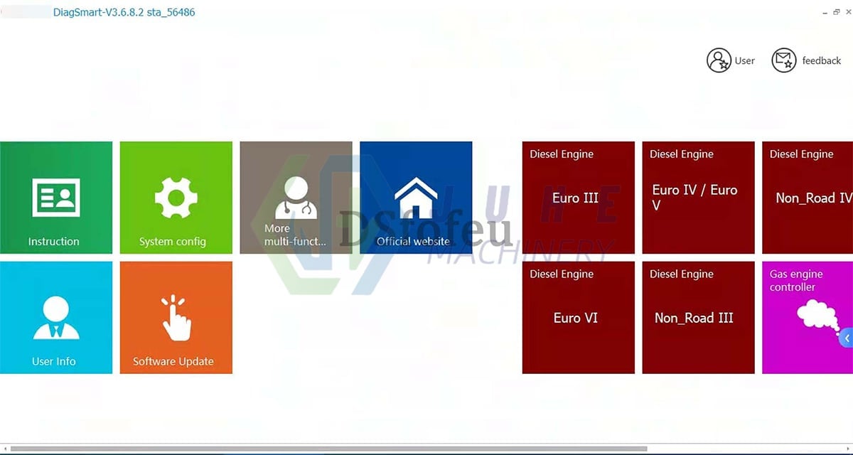 6 in 1 EOL OBD diagnostic tool for Weichai HOWO Shacman Sinotruk 6 in 1 EOL diagnostic software interface settings